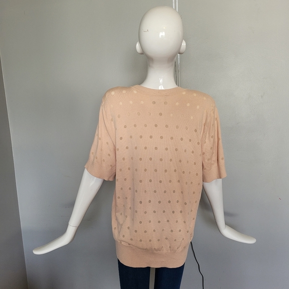 Karl Lagerfeld Polka Dot Short Sleeve Sweater, VGUC, Size XL - Picture 4 of 7